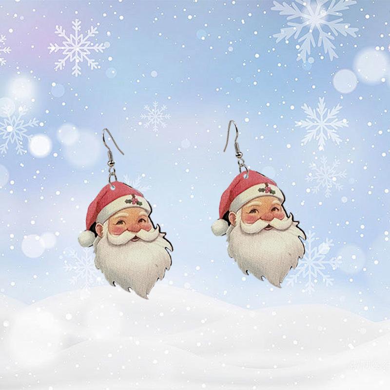 Santa Claus earrings, earrings, Christmas celebrations, retro style, temperament, fashion earrings