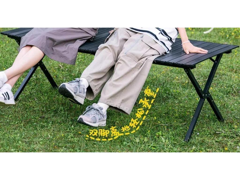 Tragbares faltbares Campingtisch- und Mondstuhlsset mit aufrollbarem Tisch