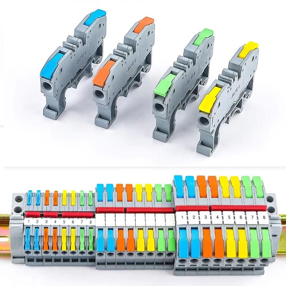 10Pcs 4mm2 11AWG Din Rail Terminal Block CMK420 Quick Splice Hub for Electronics Wiring