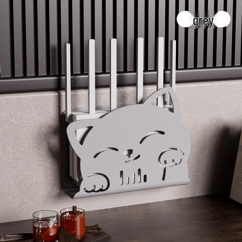 Raft de Depozitare Montat pe Perete pentru Router WiFi și Set-Top Box cu Gestionare Cabluri