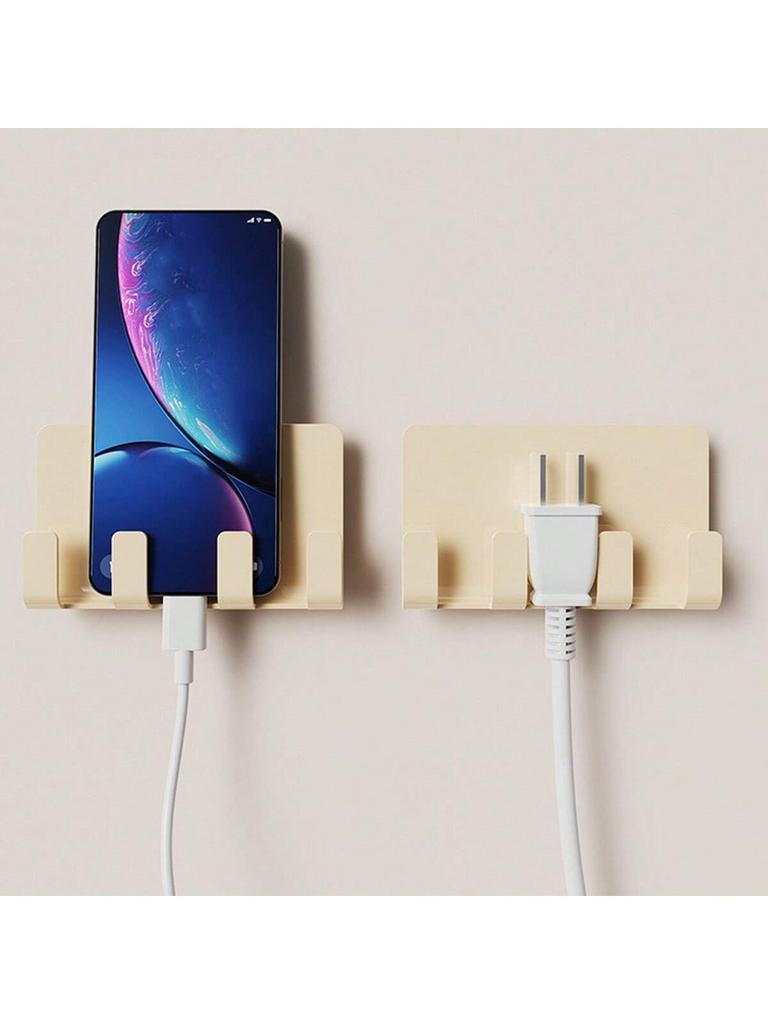 2pcs Phone/Tablet Charging Stand With Hook, Home/Room Hanging Small Item Organizer, Drill-Free Phone Charging Holder