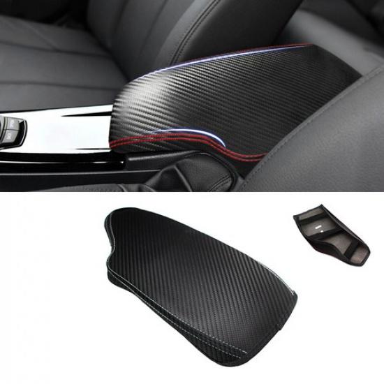For BMW 3 Series 13-18 1*Carbon Fiber Leather Center Console Armrest Box Cover