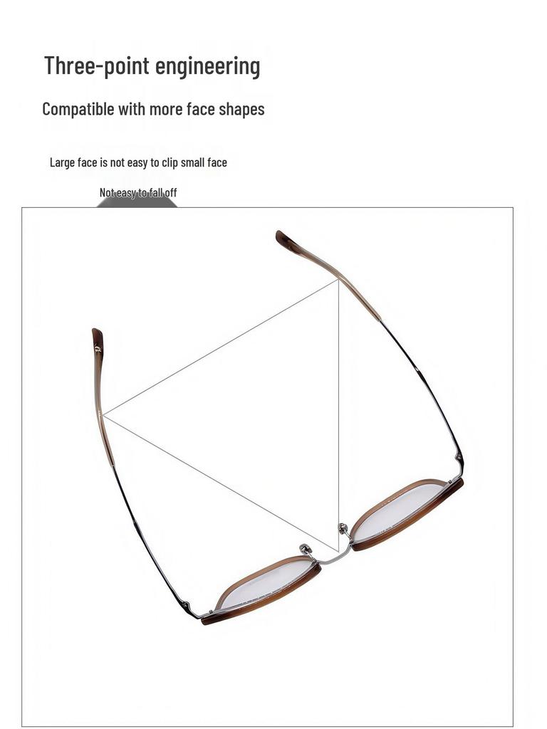 Ultralight Titanium Polygon Eyeglass Frame for Men and Women