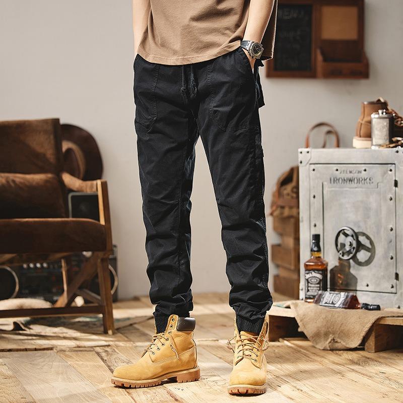 Новый комбинезон мужской высококлассный мужской повседневные брюки модные брюки свободные модные ретро мужская одежда 29 чёрный