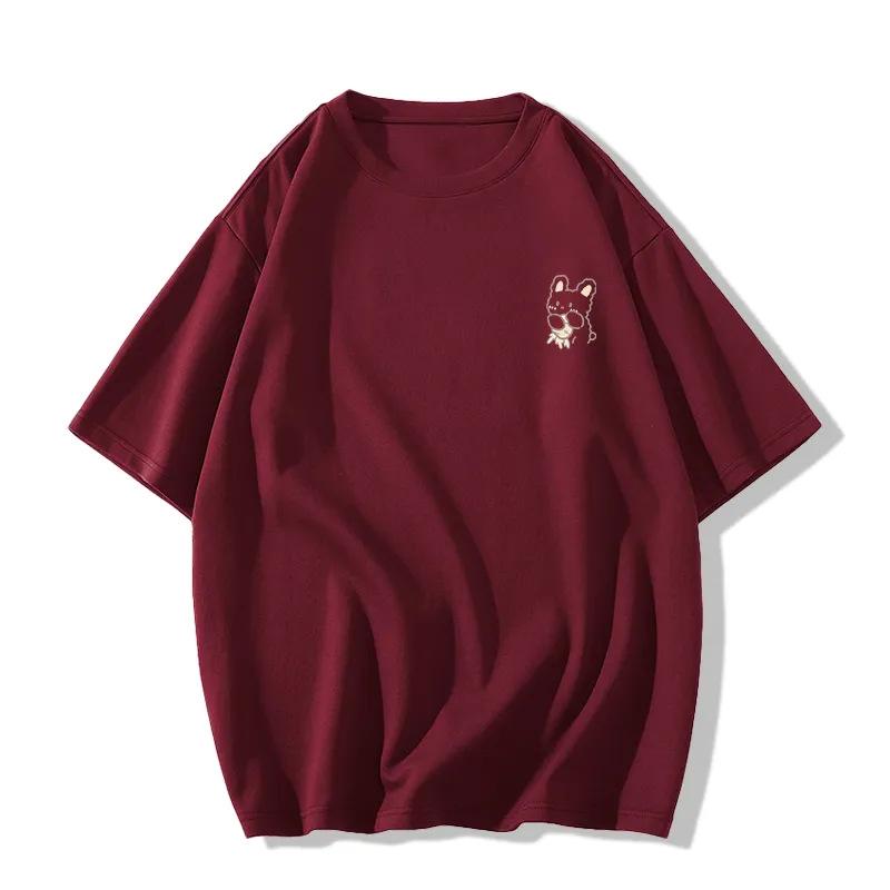 "2024 Sommer Damen süßes Häschen-Print Baumwoll-T-Shirt: Lässiges, halbärmeliges Oberteil im japanischen Stil"