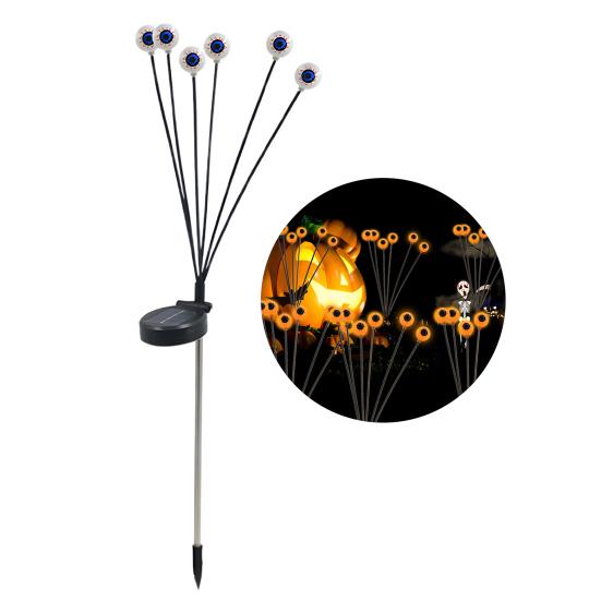 Solar Eyeball Lights Halloween Outdoor Stake Lights Colorful Glowing Ghost Eye Design Waterproof Decorative