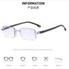 Rimless Anti Blue Light Myopia Glasses New Frameless Nearsighted Eyeglasses Women Men Unisex-1.0 To -6.0
