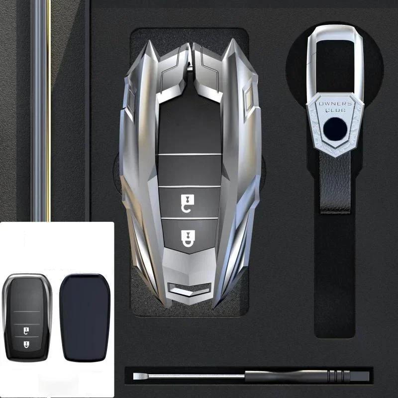 WSR4 Car Key Case Cover for Toyota RAV4 HARRIER Hilux Fortuner Land Cruiser Crown Highland Prado Yaris Cross Aygo X 2022