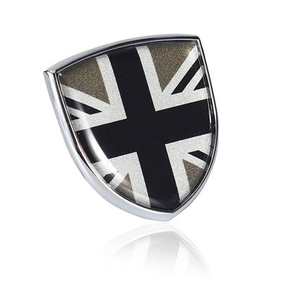 MINI Exclusive Metal Emblem British Flag Sticker Decal Aluminum Union Jack Checkered Flag Dress