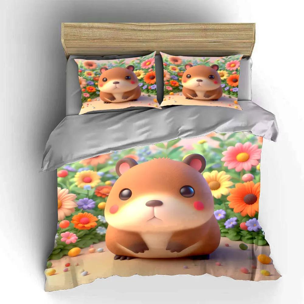 Cute Hamster Toy Set Decor Soft Comfortable Duvet Cover Bedding Set Included 1*Duvet Cover & 2*Pillowcases Gift