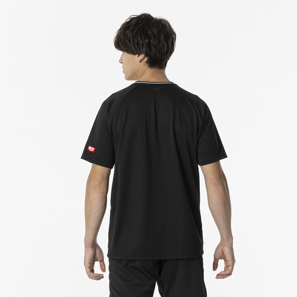 Table Tennis Game Short JTTA Size 82JAB101 Shirt, Sleeve, Certified, Moisture-Wicking, Quick-Drying, Unisex, Adult, Black, XL,