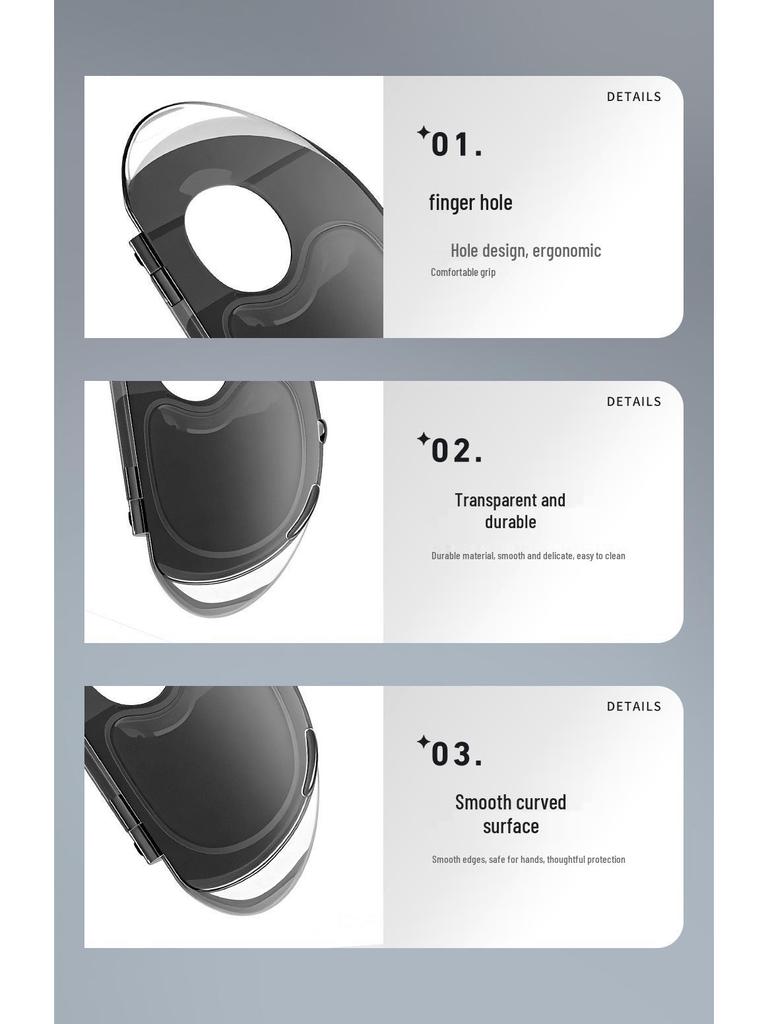 Cloud Face Foundation Palette: Transparent, Foldable Acrylic Mixing Palette with Lid for Multi-functional Makeup Use.