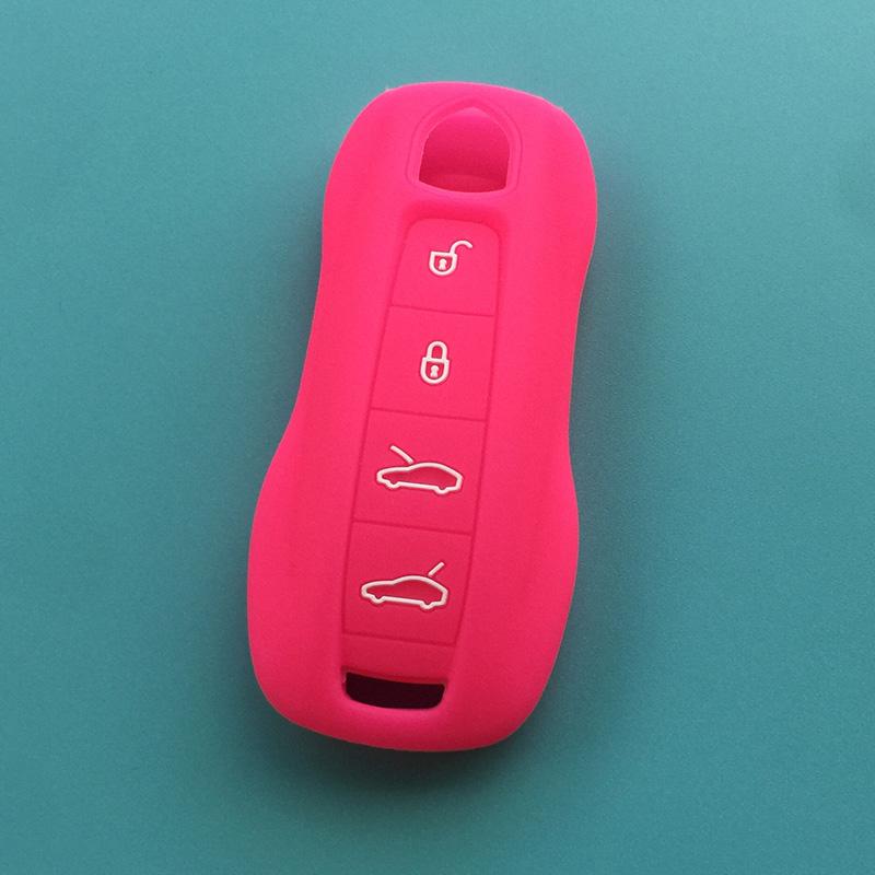 4button silicone car key cover case for Porsche Panamera Macan Cayman 911 981 Boxster 981 Cayenne 92A Carrera 911 991 918 key