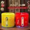 Smokeless 24-Hour Lotus Ghee Lamp - Everlasting Buddha Offering with Fish Design