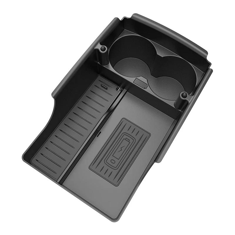 10W QI Wireless Charger With Cup Holder For Tesla Model S X 2017-2021 Accessories Charging Pad Car Center Console