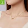 Simple Temperament Bow Necklace Collarbone Chain Versatile Classic S925 Sterling Silver Necklace Jewelry