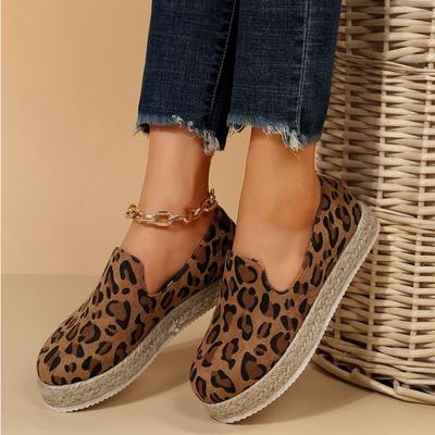 Leopardo Mulheres Mocassins Sapatos Plataforma Flats Esporte Tênis Casual Caminhada Corrida Sapatos 2024 Verão Moda Novas Zapatillas Femininas