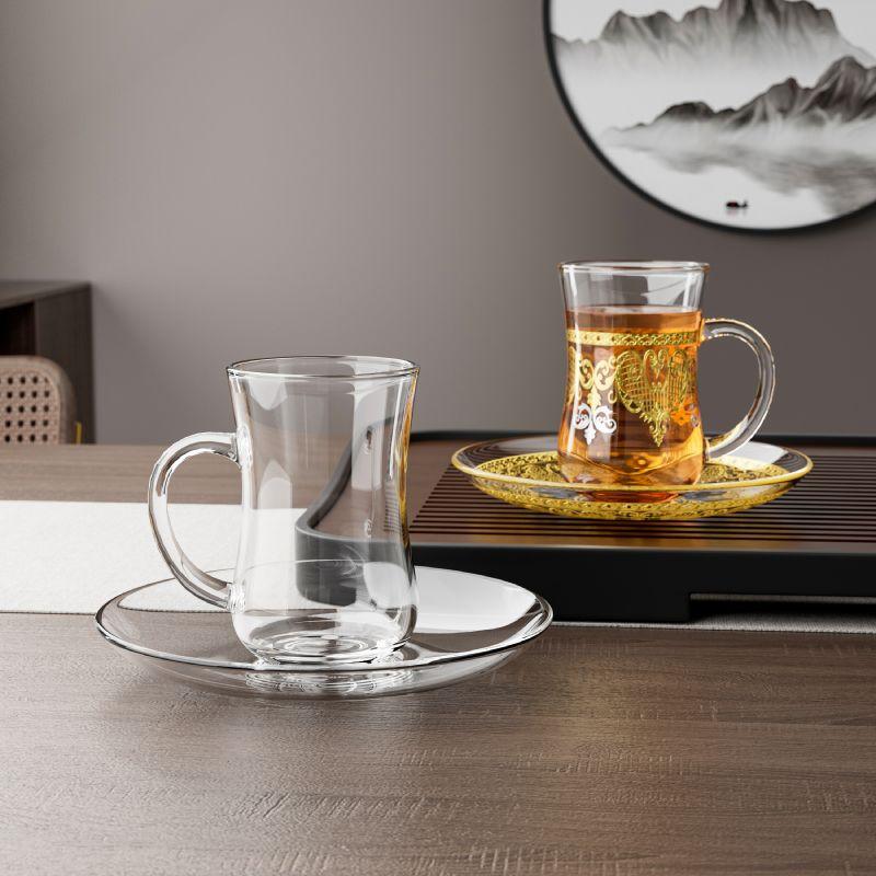 Vintage Embossed Heat Resistant Glass Mug with Handle High Quality Multi-purpose Wine Coffee Juice Tea Mug for Household Party