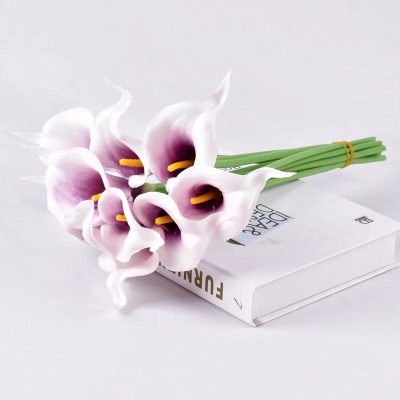 20Pcs Real Touch Calla Lily Artificial Flowers Calla Lily Bouquet For Wedding Bouquet Bridal Home Flower Decoration