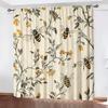 2 Pcs Bee flower print curtains,suitable for bedroom,living room kitchen decoration,home decoration,window decoration
