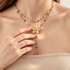 Elegant French Layered Flower Tassel Clavicle Necklace Set