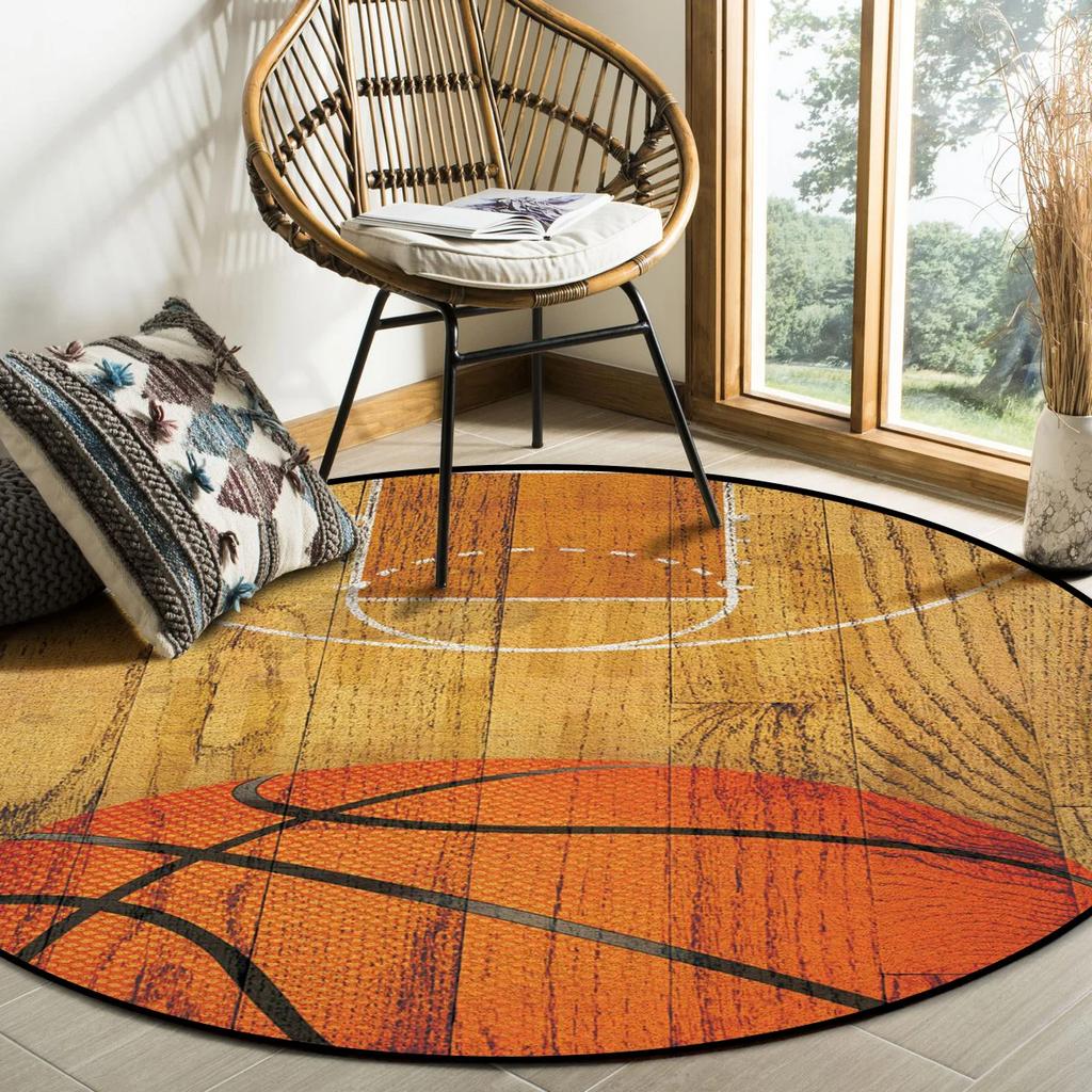 Custom Logo Mat Circle Carpet Anti-Slip Round Area Rug Large for Home Living Room Bedroom Decor Chair Drum Rug Chair Doormat
