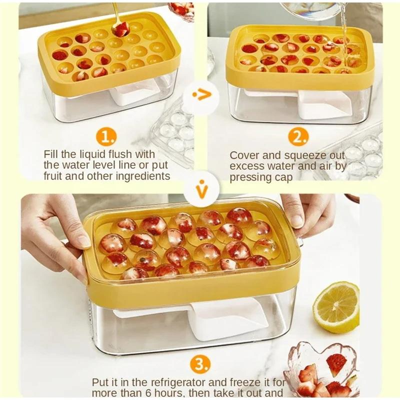 Mini Ice Cube Tray With Lid And Bin Ice Cube Maker Ice Mold Ice Cubes Storage Box Spill-resistant Removable For Whiskey Cocktail