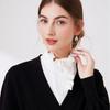 Perfect Match Detachable Stand Collar Blouse Solid Color Half Shirt Ruffled Decorative Collar Sweater False Collar Top Clothing Accessory