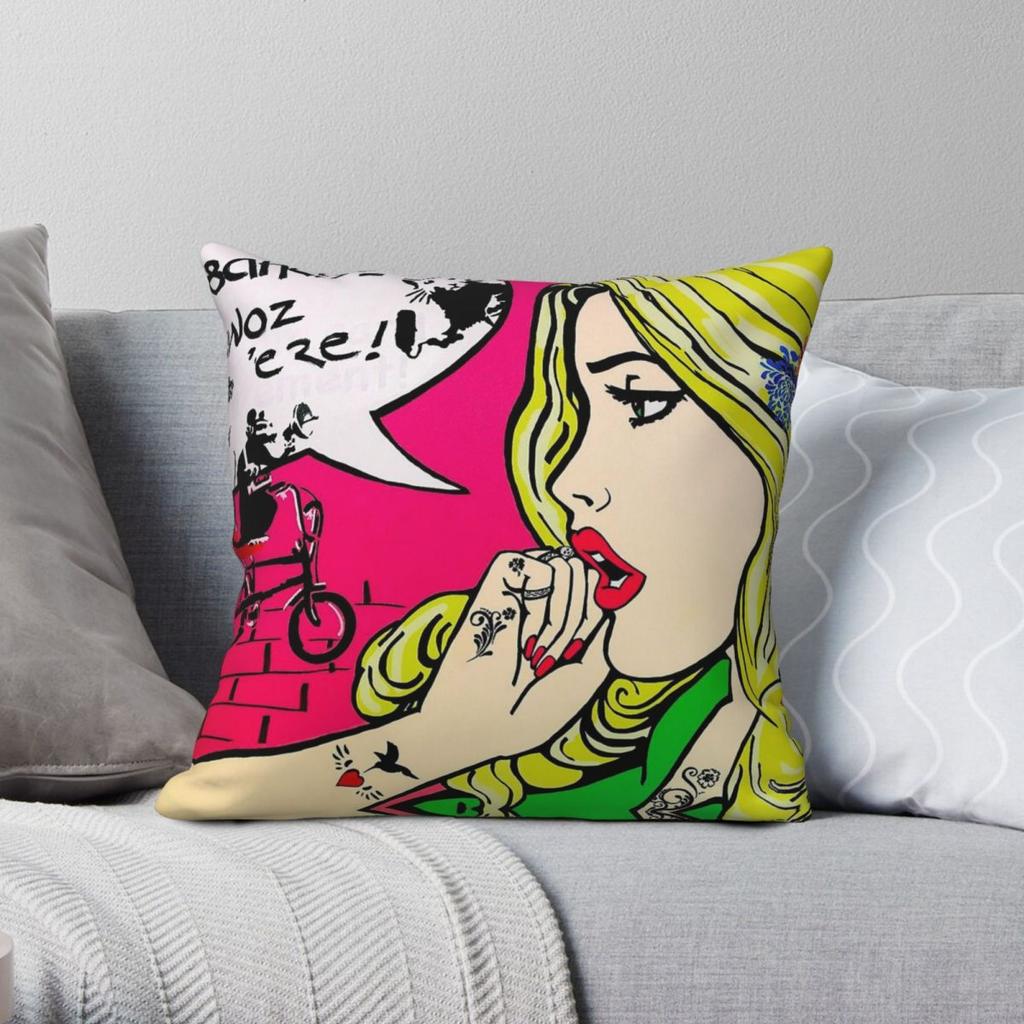 Banksy Goes Pop Art Pillowcase Polyester Linen Velvet Creative Zip Decor Throw Pillow Case Sofa Cushion Cover