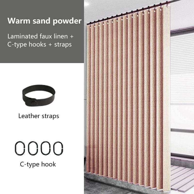 Laminierter Imitationsleinen Mehrfarbig Großer Ring Wasserdicht Starker Dicker Stoff Undurchsichtiger Duschvorhang, Geeignet für Badezimmergebrauch