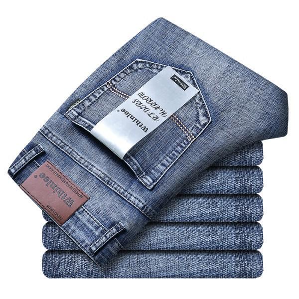 LEE Męskie Jeansy Jesienne Elastyczne Slim Fit Koreański Styl Casual Luźne