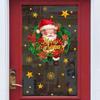 English Merry Chirstmas Santa Claus Wreath Wall Sticker with Double-sided Visible Glass Wall Sticker