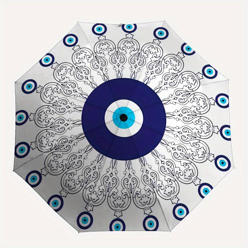 Evil Eye Protection Amulet Decorative Wall Hanging Mandala Art PrintUmbrella, Portable 3-Fold Umbrella for Men & Women,Christmas Gift ES284