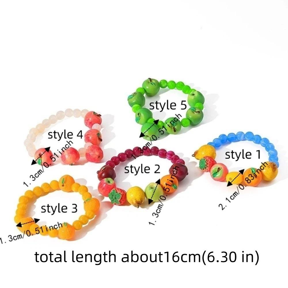 Stackable Fruit Acrylic Bracelet 3D Elastic Cord Bracelet Cute Colorful Beads Bracelet  Daily Wear