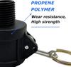 S60*6 IBC Tank Adapter PP Material Camlock Fitting, Type C, 64mm Female Camlock Coupler X 1" 1.5'' 2" Hose Shank