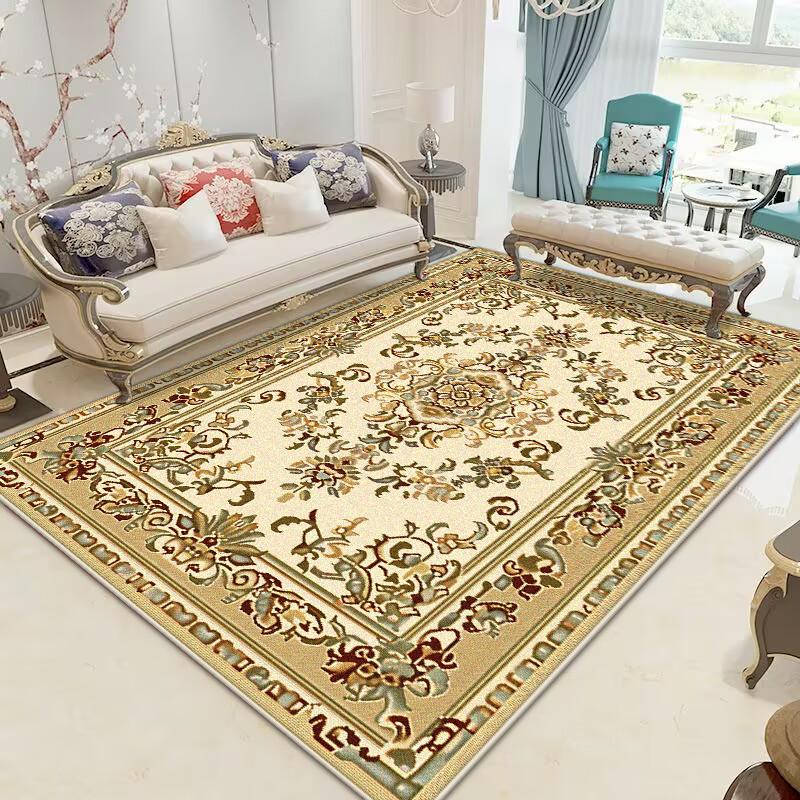 European Home Decoration Rugs Living Room American Flower Carpet Hall Sofa Large Area Rug Non-slip Room Doorway Soft Foot Mat