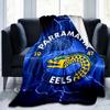 Parramatta Eels Team Crest Blanket Suitable for Sofas, Beds, Offices, And Camping - Perfect Gift for Halloween Christmas