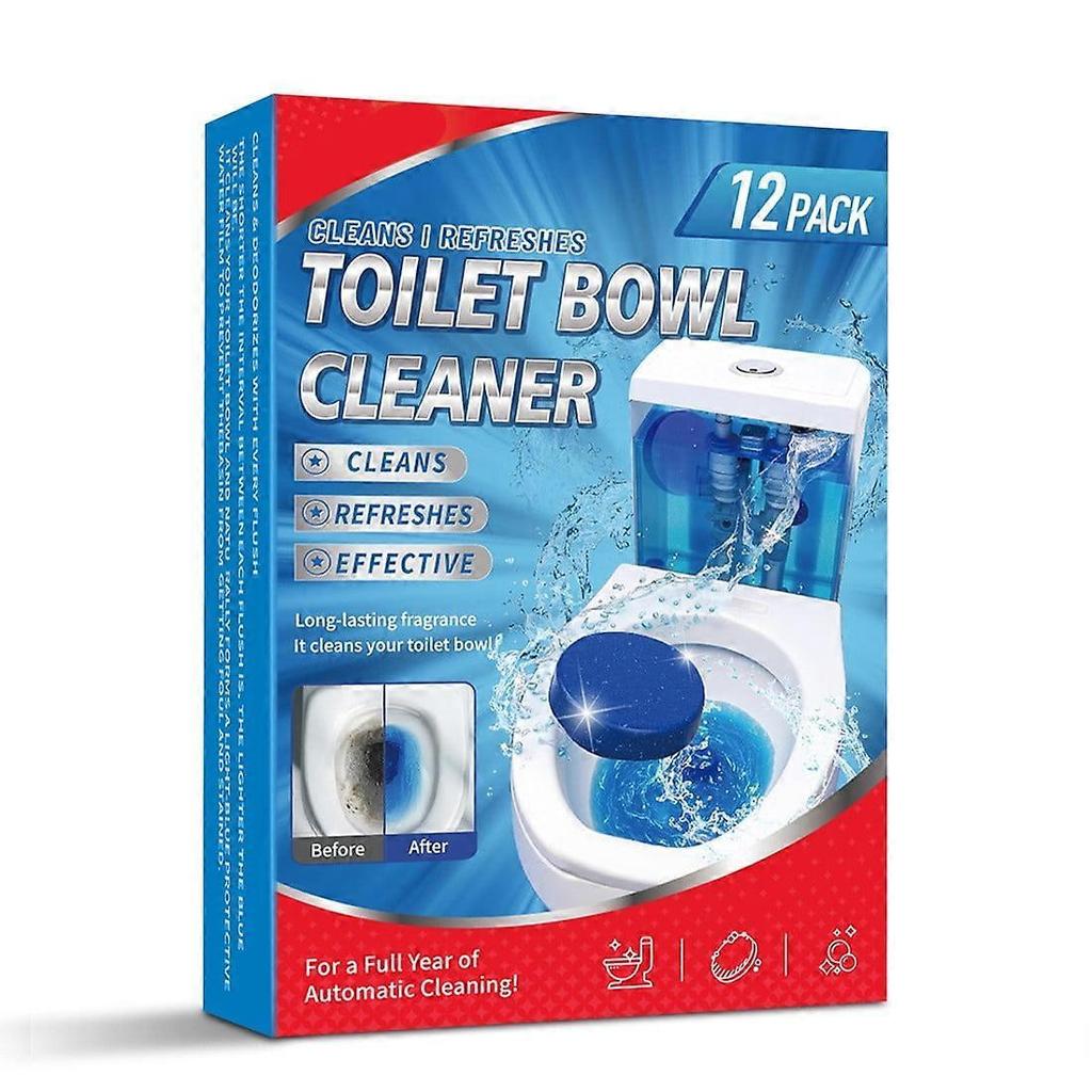 Long-Lasting Toilet Bowl Cleaning And Freshening Blocks, 12-Pack Removes Urine Scale, Deodorizes, And Keeps Air Fresh With Continuous Action