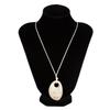 4 Colors Minimalist Wine Red Black Acrylic Long Pendant Necklace For Women Vintage Leather Rope Chain Sweater Chain New