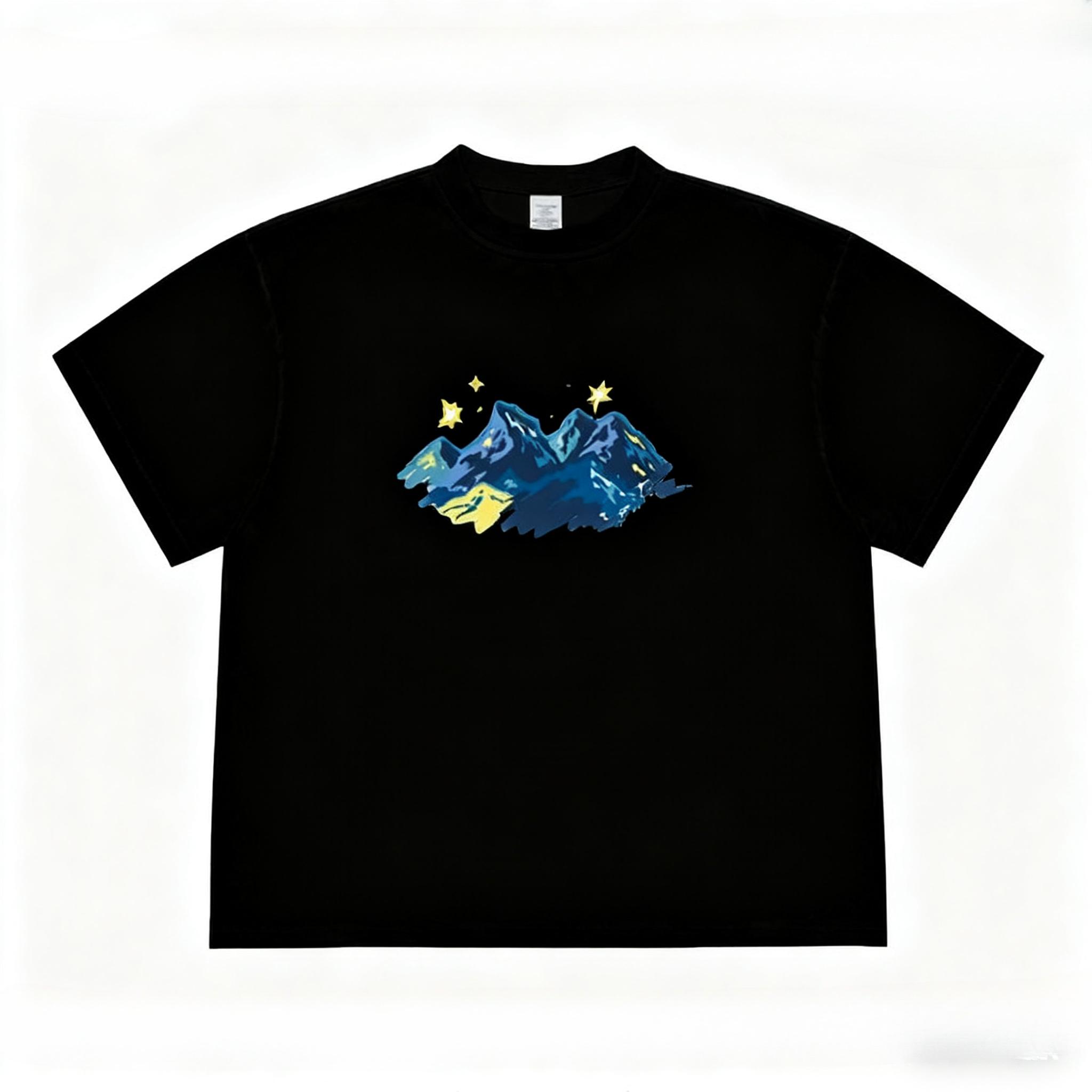 

Mountain Graphic Print Autumn Cotton Unisex T-shirt Short Sleeve Street Fashion Trend Clothing Street Style Winter Innerwear 4XL