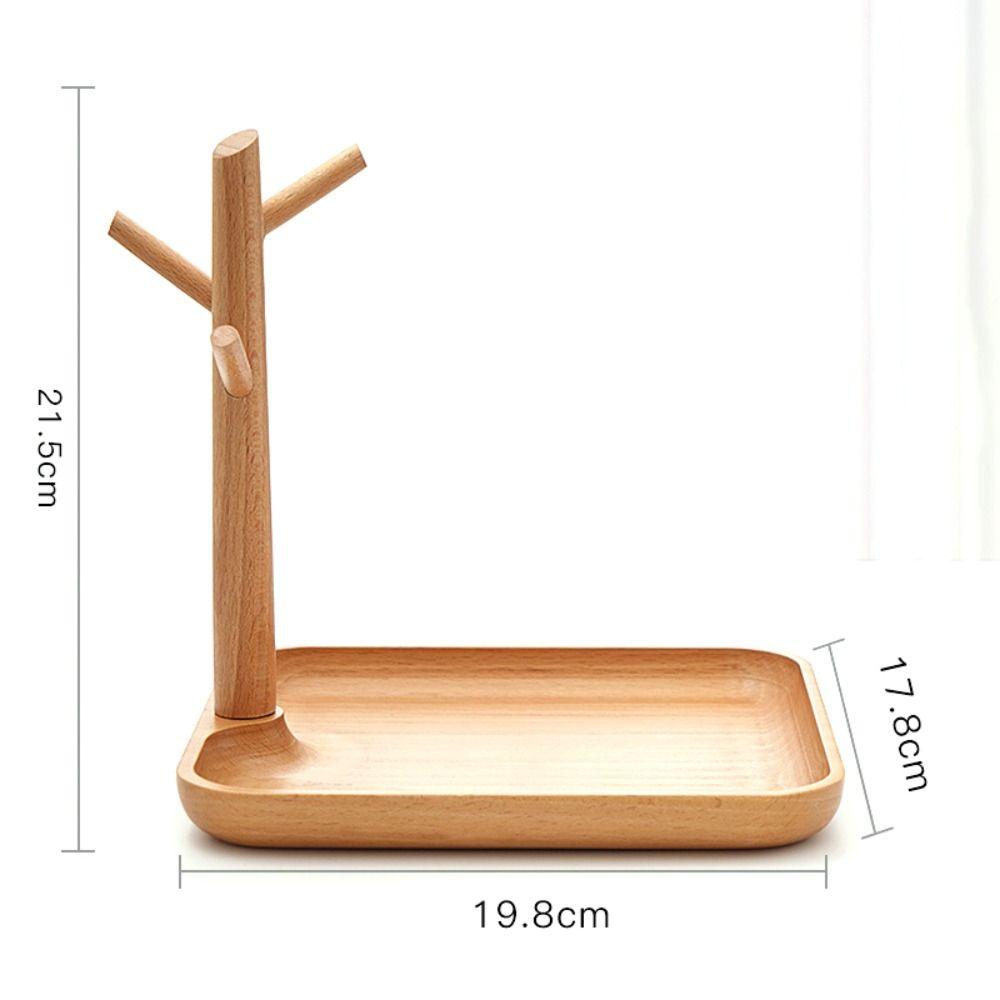 INS for Desktop, Hallway Key Holder Mug Rack Beech/Walnut Storage Rack Storage Tray Jewelry Display Stand Desk Organizer
