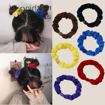 3er Set Koreanische Leuchtende Farbe Eisseide Hohe Elastizität Haargummis Seil Scrunchies für Frauen Mädchen Sport Pferdeschwanzhalter Haarschmuck