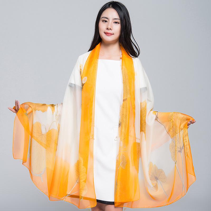 Extra Large Korean Style Chiffon Scarf - Versatile Beach Towel and Sun Protection Shawl for Women