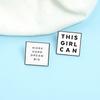 Chic This Girl Can Brooch Pin Modern Alloy Enamel Badge Perfect For Occasion Every