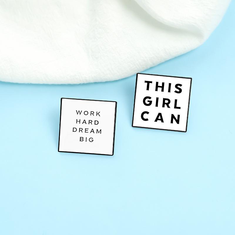 Chic This Girl Can Brooch Pin Modern Alloy Enamel Badge Perfect For Occasion Every