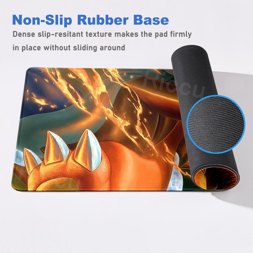 Mouse Pad Anime Offices Accessories Large Carpet Gamer Computer Mechanical Keyboard Rugs P-Pokemons Charizard Pattern Desk Mat