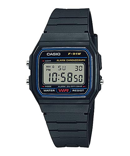 

Casio Quartz F-91 Unisex Cheap Casio Wristwatch, black (W-1), Waterproof