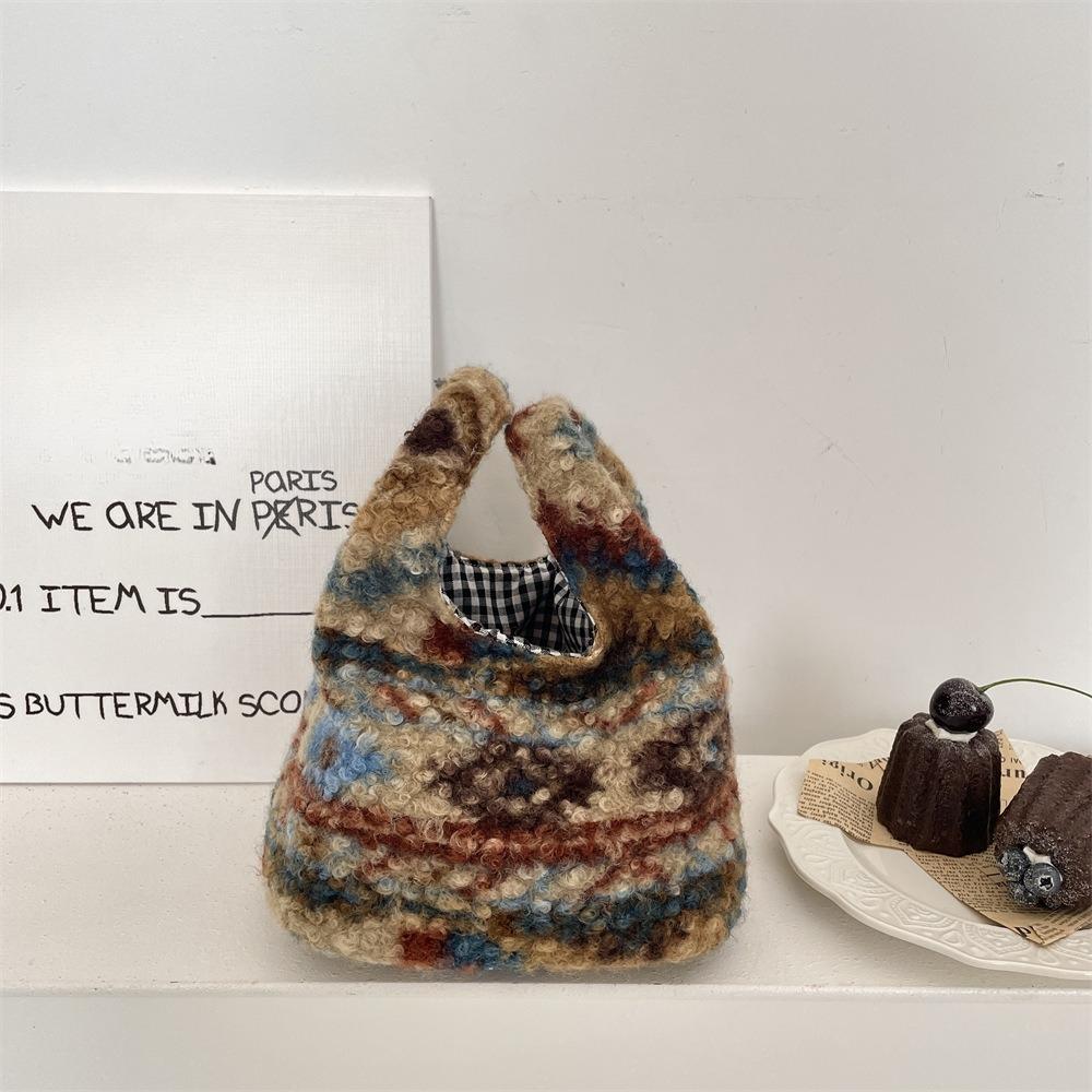 Leopard Print Women Clutch Bag Soft Plush Autumn Winter Fashion Handbag Tote Storage