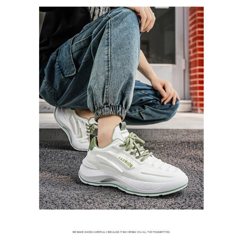 Men's Summer Versatile Thick-Soled Height-Increasing Breathable Running Sports Shoes For Students.