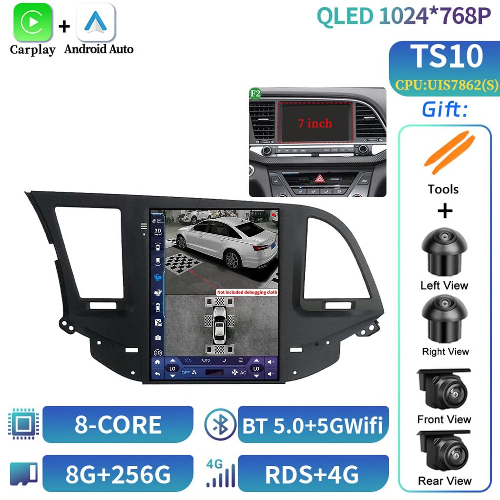9.7inch For Hyundai Elantra 2016-2018 Car Radio Multimedia Video GPS Android 14  Navigation Autoradio Android Avec Gps Screen GP